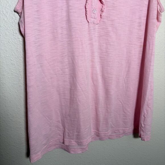 Lilly Pulitzer Tank Top Women's XL V-Neck Ruffle Sheer Casual Lightweight - Picture 4 of 7